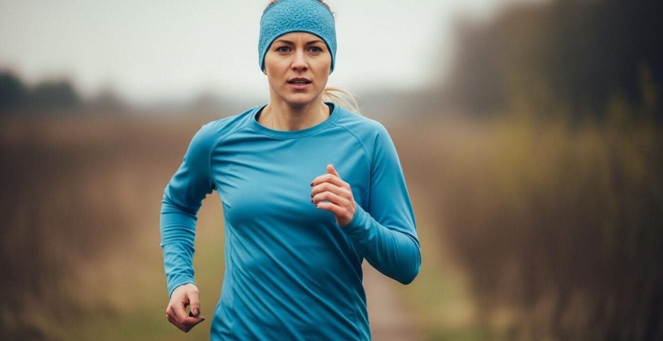 Coureur en pleine course sur un sentier naturel avec lumière naturelle, exprimant détermination et diversité d'intensités