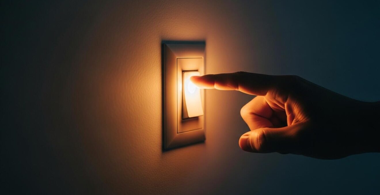 Une main actionnant un interrupteur symbolique déclenchant un départ de course matinal