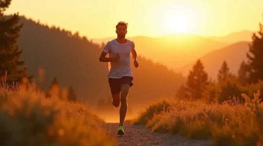 Un coureur dans un paysage naturel, exprimant différentes intensités de course à pied, reflétant choix et objectifs personnels