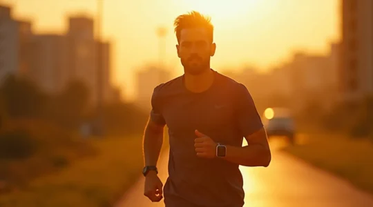 Runner adjusting pace based on daily physical feedback, symbolizing personalized training adaptation