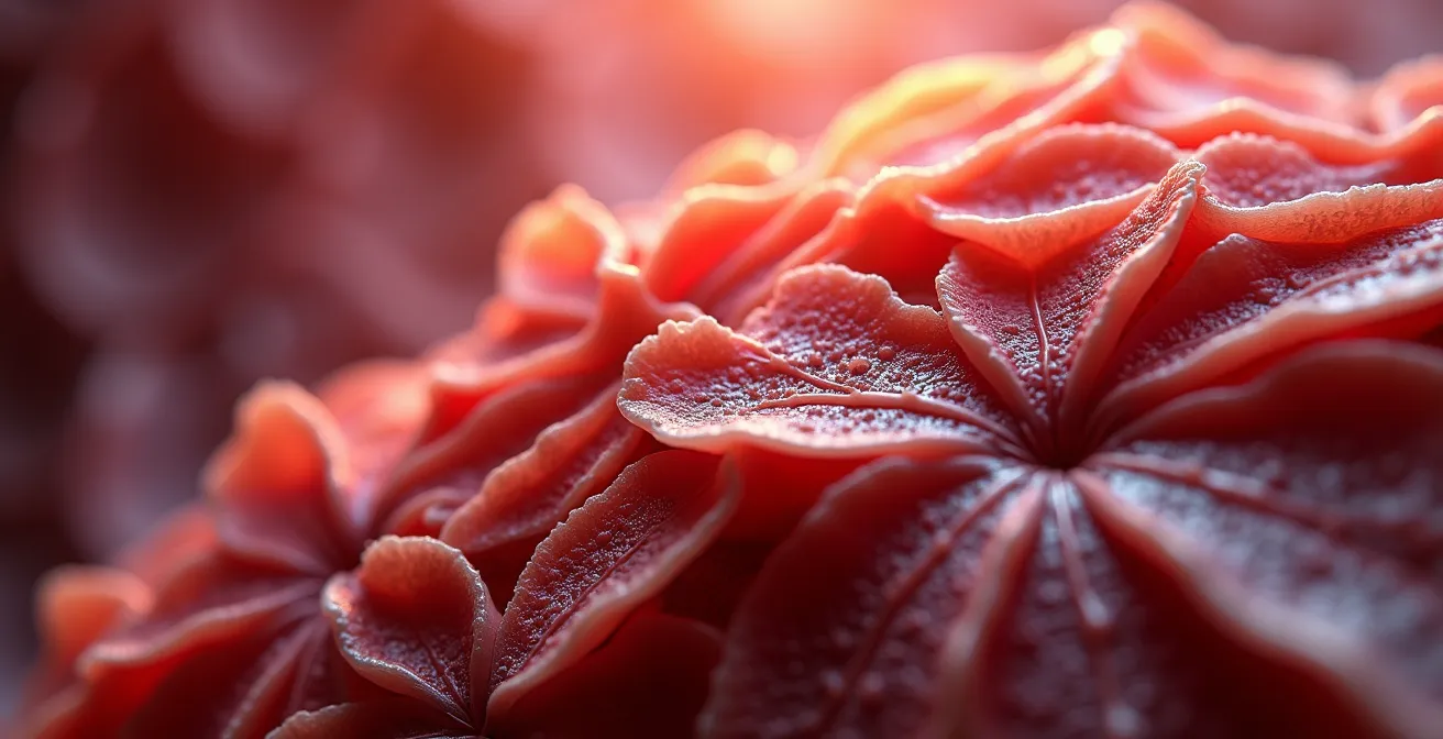 Vue microscopique des fibres musculaires et du processus énergétique du sprint